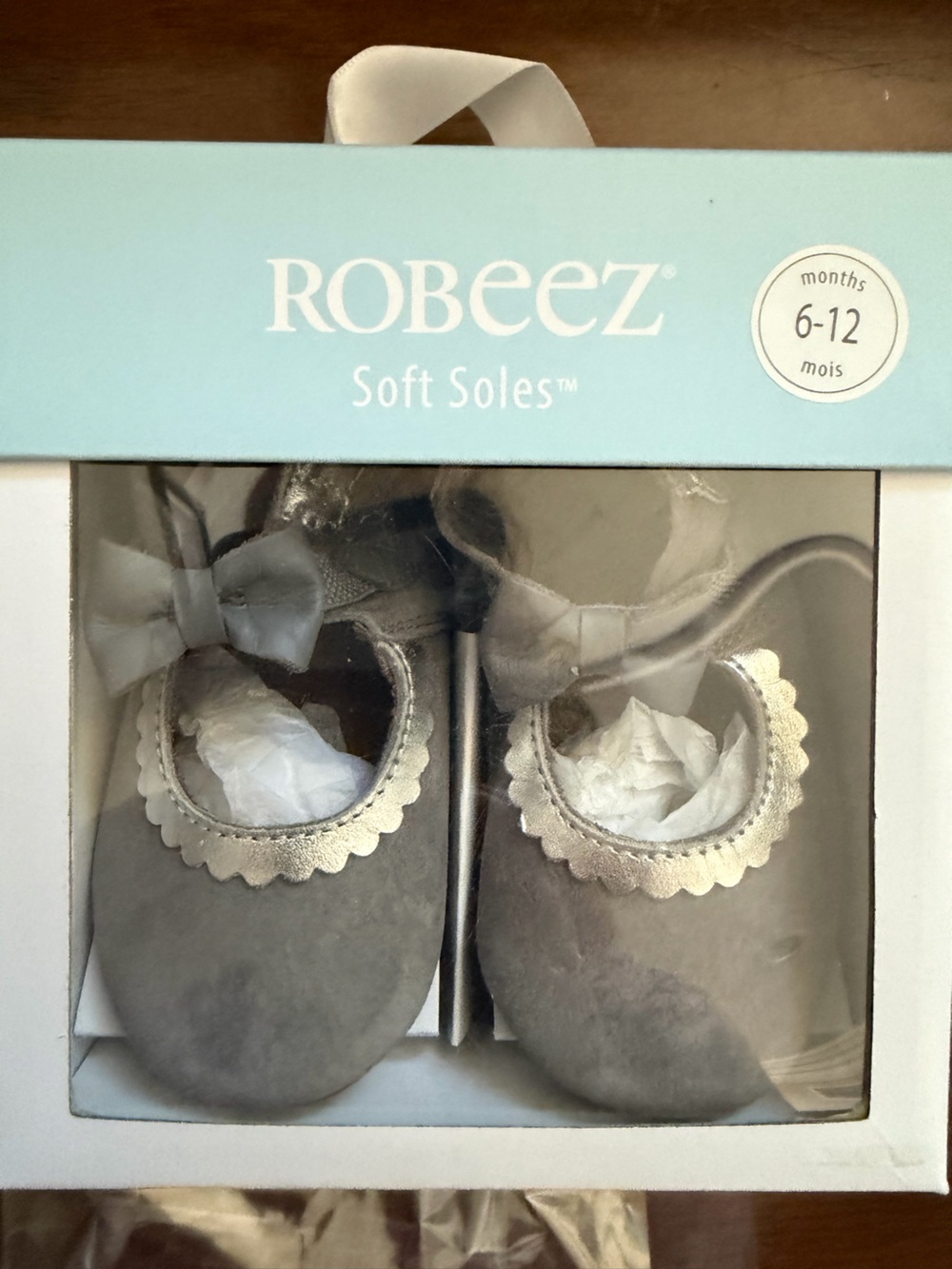Robeez Baby Mary Jane Shoes in Metallic Silver
